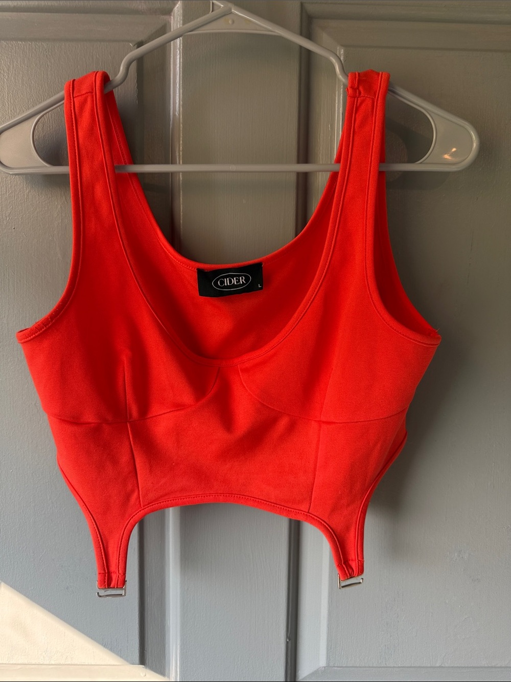 Cider Bright Red Structured Crop Bralette